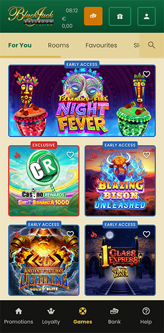 Blackjack Ballroom Mobila Lietotne
