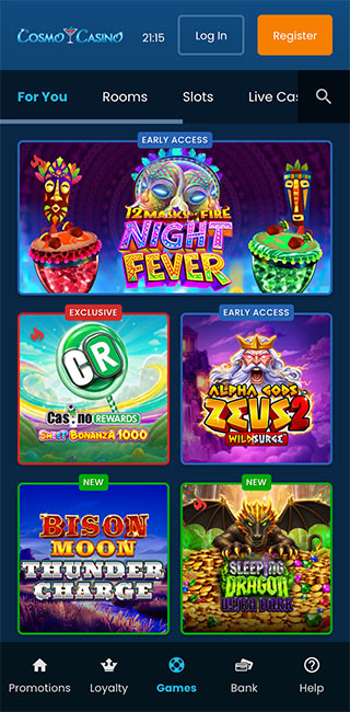 Cosmo Casino Mobila Lietotne